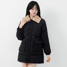 PEONIST 女款休閒絨毛領抽繩束腰鋪棉外套