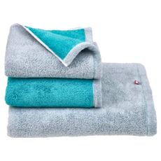 PRAIRIE DOG DAIRY 今治純棉翻轉色彩雙股紗半浴巾 34x120cm 日本製, 湖綠灰, 1條