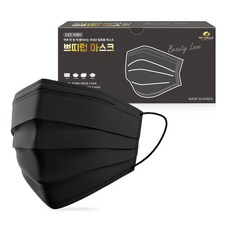 더착한 쁘띠럽 마스크 대형 성인용, 50매입, 1개, 블랙