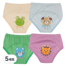 agazzang 卡通如廁訓練褲4件組, B(黃色, 天藍色, 綠色, 紫色), 5套