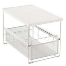 IRIS OHYAMA 愛麗思歐雅瑪 滑動式廚房雙層收納架 KHR-1A, 白色, 1個