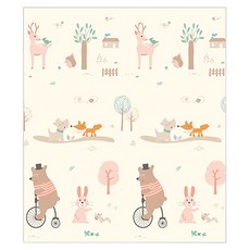 寶寶爬行墊, 森林動物, 未展開 92 x 42 x 12cm 展開 180 x 200cm