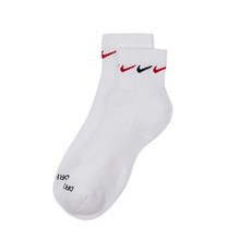 NIKE 耐吉 男女 基本款短襪 U NK EVERYDAY PLUS CUSH ANKLE, 白色 NIKE勾勾, 1雙