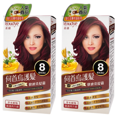Roudye 柔蝶 何首烏護髮染髮霜, 8號 櫻桃酒紅, 2盒