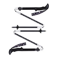 HIKESANT 升級版 5節超輕量登山杖收納袋 2個, 黑色, 1套