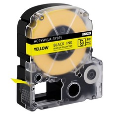 NEXTPAGE 台灣榮工 一般相容標籤帶 EPSON 標籤機適用 LK-3YBP 9mm, 黃底黑字, 8m