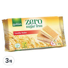 gullon 穀優 零糖無巧克力香草味威化餅 黃色, 3個, 180g