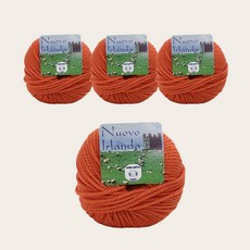 라나가또 누우보 순모 아일랜드 퓨어울 뜨개실 4p, 13438 오렌지레드