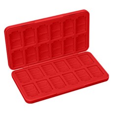 HOHOO 任天堂 Switch OLED Lite 相容 遊戲卡 24格 卡匣收納盒, 1個, 素色紅, 單一商品