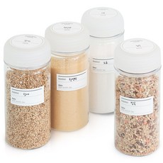 Nature Living Lilive 調味容器 350ml x 4p + 方形名牌 + 圓形名牌套裝, 1套