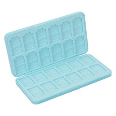 HOHOO 任天堂 Switch OLED Lite 相容 遊戲卡 24格 卡匣收納盒, 1個, 素色天藍, 單一商品