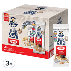 퀘이커 마시는 오트밀 단백질 낱봉팩 20p, 1kg, 3개