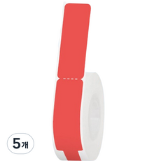 바라보고 P12 라벨프린터 전용 라벨지 케이블라벨 레드 109 x 12.5 mm, 65칸, 5개