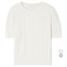 Roem 女款麻花短袖針織衫