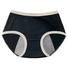 bebehome 5A石墨烯抗菌加寬加大防漏生理內褲-黑色 47%黏纖+46%棉布+5%氨綸 親膚透氣 溫和抑菌, L