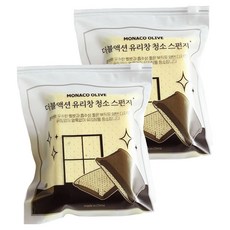 MONACO OLIVE 超簡易玻璃清潔雙效海綿, 2個