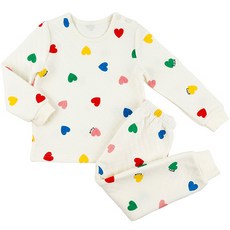 Maykids 童款彩色愛心印花鋪棉保暖長袖家居服套裝