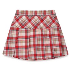 Perimitz 女童紅色格紋褶裙 P2421S622