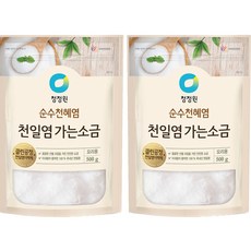 청정원 천일염 가는소금, 500g, 2개