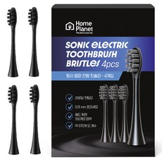 Home Planet 最小化牙齦刺激 預防蛀牙 音波電動牙刷刷頭, 4個, 單一商品