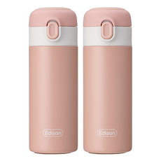 Edison 一鍵式兒童隨行杯, 2個, 粉紅色, 250ml
