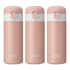 에디슨 원터치 키즈 텀블러, 핑크, 250ml, 3개