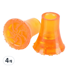 Felis J 拐杖手杖替換用橡膠腳墊 B橘色, 4個