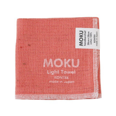 kontex MOKU超速乾輕薄吸水小方巾, 100%純棉 28 x 28cm 日本製造, 珊瑚橘, 1件