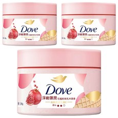 多芬去角質身體磨砂膏，石榴籽與乳木果香，添加多芬經典1/4滋養乳霜, 298g, 3罐