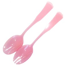 SABRE PARIS 圓點印花沙拉餐匙 2入組, 玫瑰粉, 1組