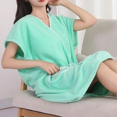 7822 Shop 生活選物 高級精梳珊瑚絨浴裙 浴袍 吸水浴巾 吸水浴袍 95 x 140cm, 蒂芬妮綠, 1條