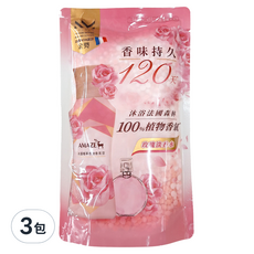 AMAZE 法國植萃衣物香氛豆補充包 玫瑰淡香水, 350ml, 3包