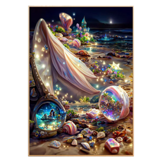 ZSD3535 30*40 鑽石貼畫 適用年齡:14 歲以上, 貝殼世界 多色, 1個