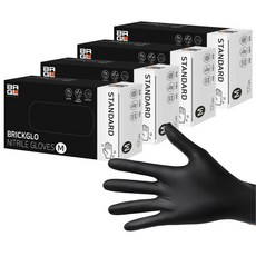 브릭글로 스탠다드 니트릴장갑 100p, 블랙, M, 4개