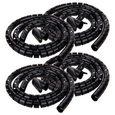 Home Decore電線整理套+集線器, 黑色, 4組