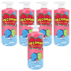 Yecomam 兒童大容量3合1多效合一沐浴洗髮露 草莓, 1L, 5個