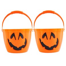 PARTYHAE LED發光南瓜糖果籃, 橘色, 2個