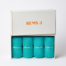 레미제이 쿠스 밴딩 페이스 타올 250g x 4p 텐셀 + 선물포장, 청록색, 1세트