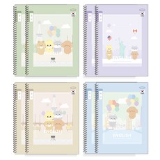 PENPIA 小學基礎英文彈簧筆記本, 隨機出貨, 8個