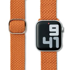 누아트 애플워치 호환 나일론 솔로루프 스트랩, 오렌지, 1개