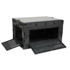 El2rivus側開露營折疊箱 80L+蓋子3個, 灰色, 1組