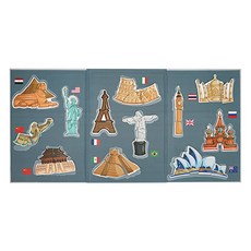 Kes.B Tenten磁性拼圖世界地標套組, 1套, 35件