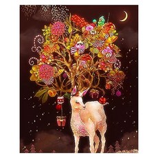 鑽石畫, 麋鹿與花卉圖案, 1個