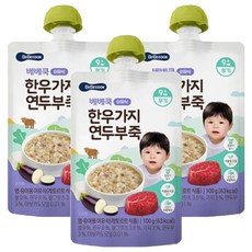 베베쿡 한우 가지 연두부죽 실온이유식 후기, 3개, 100g, 한우 + 가지 + 연두부 혼합맛