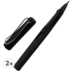 메탈 만년필풍 붓 06 검은색, 2개, 중