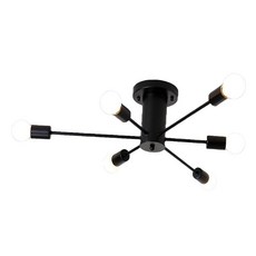 Honey Comb 工業風放射造型半吸頂六燈 KC1510-70 六燈設計, 黑色
