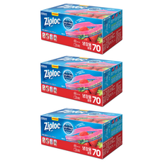 지퍼락 그립앤실 지퍼팩 냉장용, 중(M), 70개입, 3개