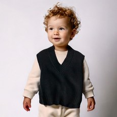 Golden Rabbit 兒童寬鬆版V領針織背心