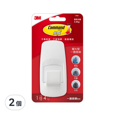 3M Command 無痕 超大型掛鉤 17004, 白色, 2個