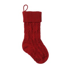 Atihome 菱形圖案聖誕襪裝飾, 紅色